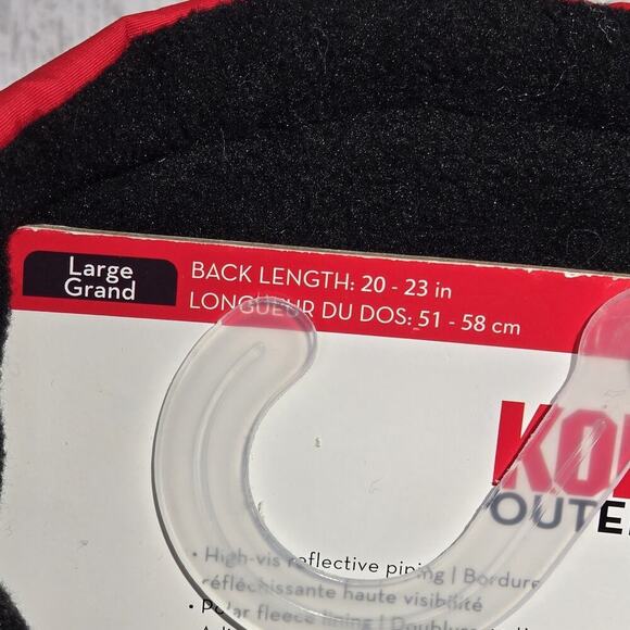 Kong Dog Outerwear Quilted Barn Red Jacket LARGE NWT Polar Fleece Lining - Picture 7 of 10